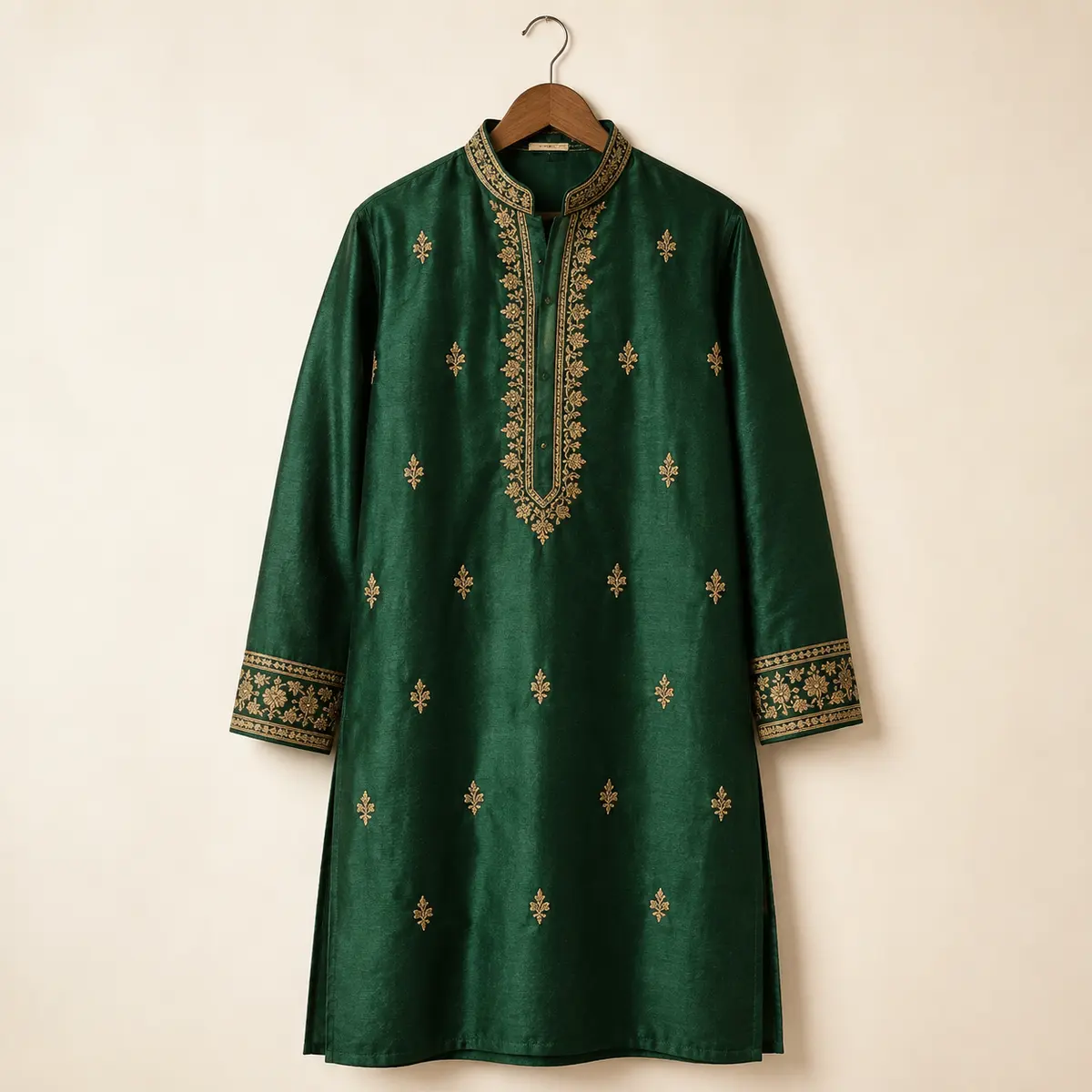 Kurta bordado verde